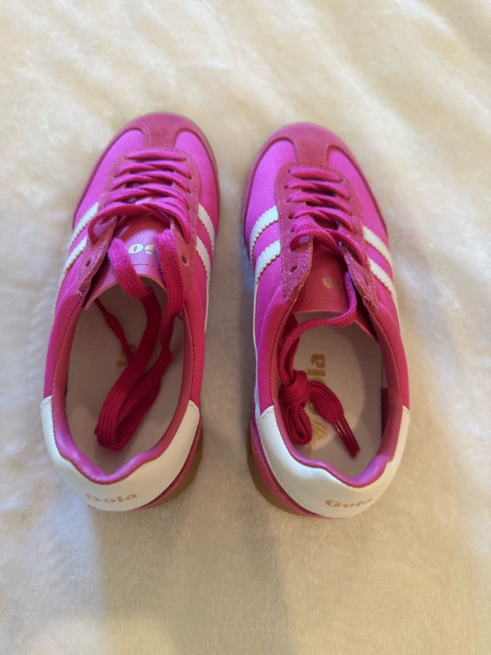 Gola Hot Pink Low-Top Sneakers with White Stripes Never Worn Size 7 NWOT